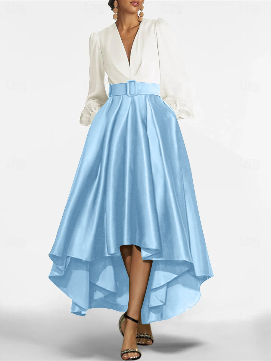 A-Line/Princess V-Neck Asymmetrical Mother Of The Bride Dresses With Belt