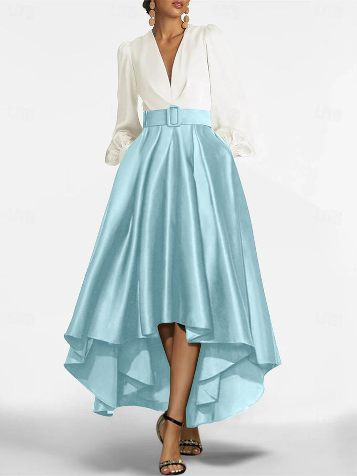 A-Line/Princess V-Neck Asymmetrical Mother Of The Bride Dresses With Belt