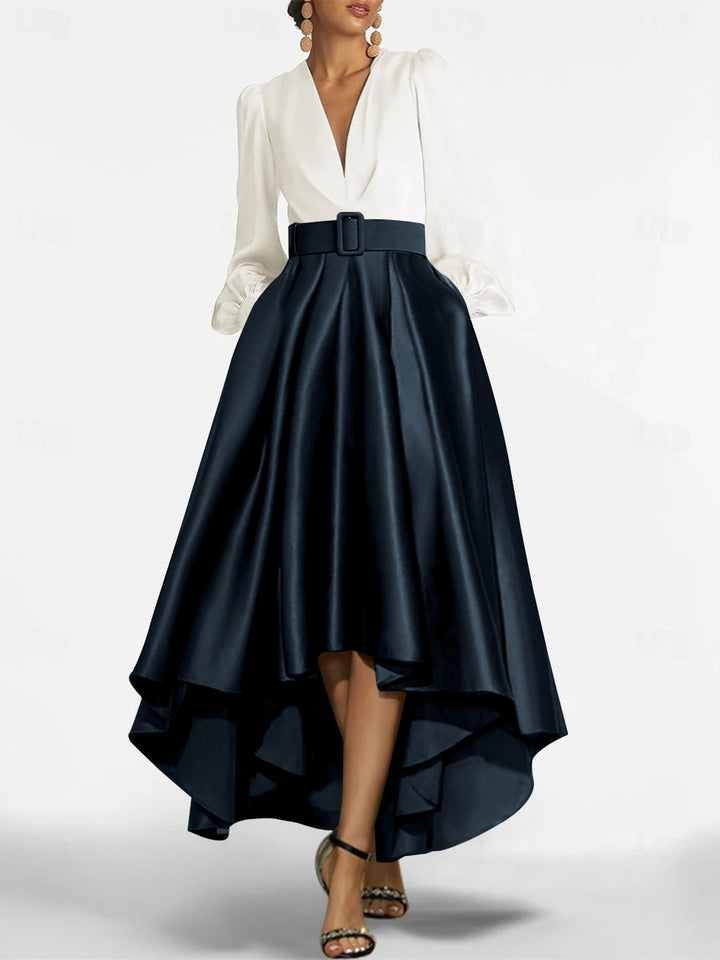 A-Line/Princess V-Neck Asymmetrical Mother Of The Bride Dresses With Belt