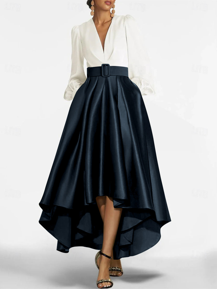 A-Line/Princess V-Neck Asymmetrical Mother Of The Bride Dresses With Belt