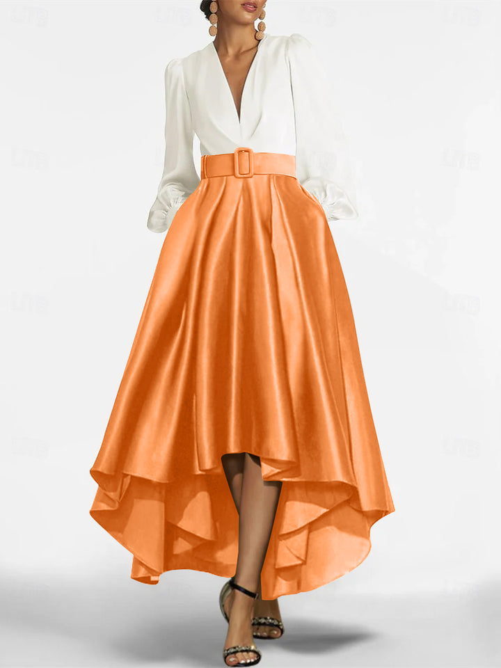 A-Line/Princess V-Neck Asymmetrical Mother Of The Bride Dresses With Belt