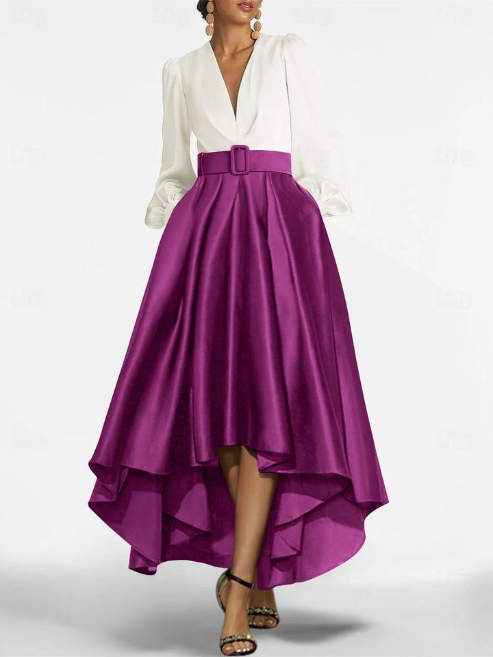 A-Line/Princess V-Neck Asymmetrical Mother Of The Bride Dresses With Belt