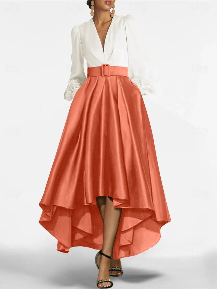 A-Line/Princess V-Neck Asymmetrical Mother Of The Bride Dresses With Belt