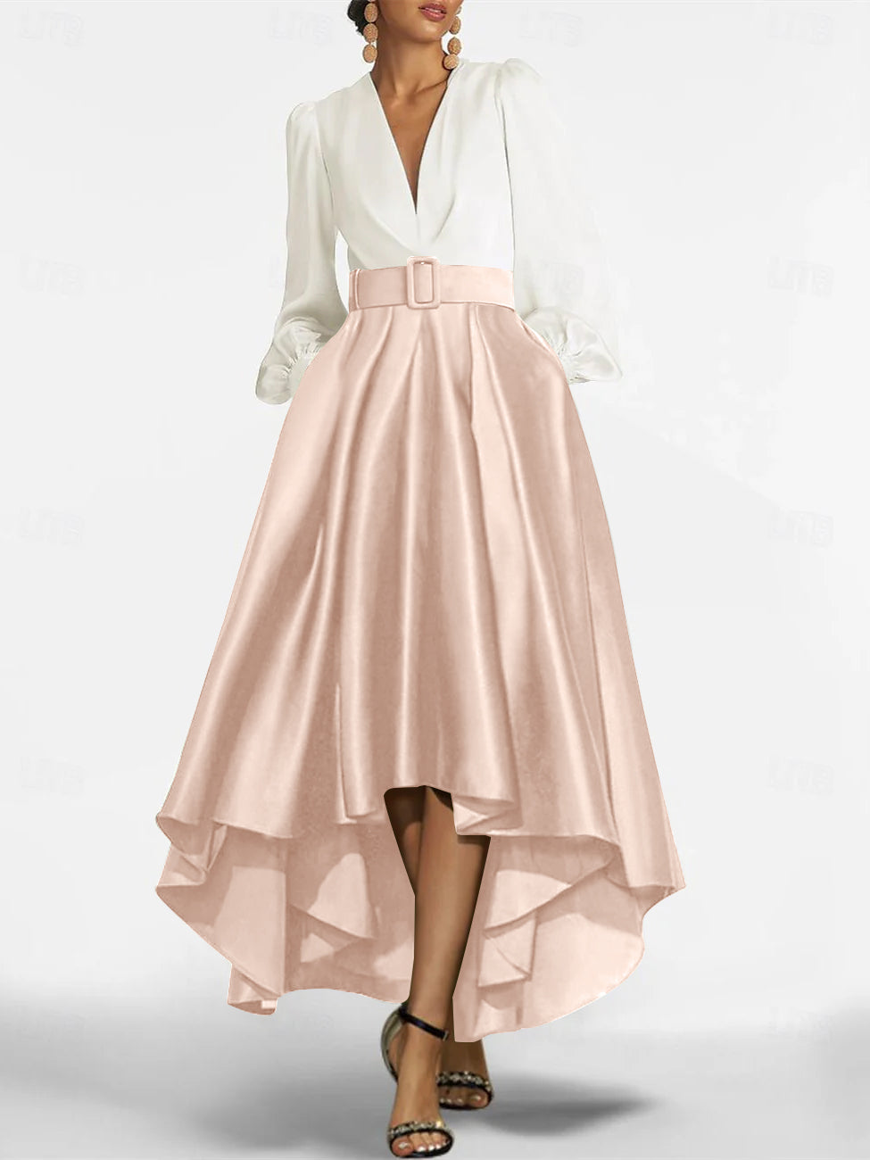 A-Line/Princess V-Neck Asymmetrical Mother Of The Bride Dresses With Belt
