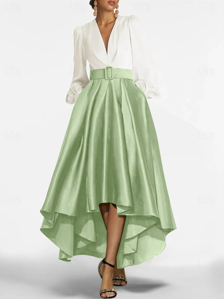 A-Line/Princess V-Neck Asymmetrical Mother Of The Bride Dresses With Belt