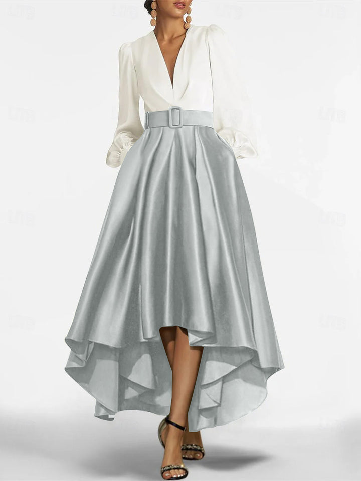 A-Line/Princess V-Neck Asymmetrical Mother Of The Bride Dresses With Belt