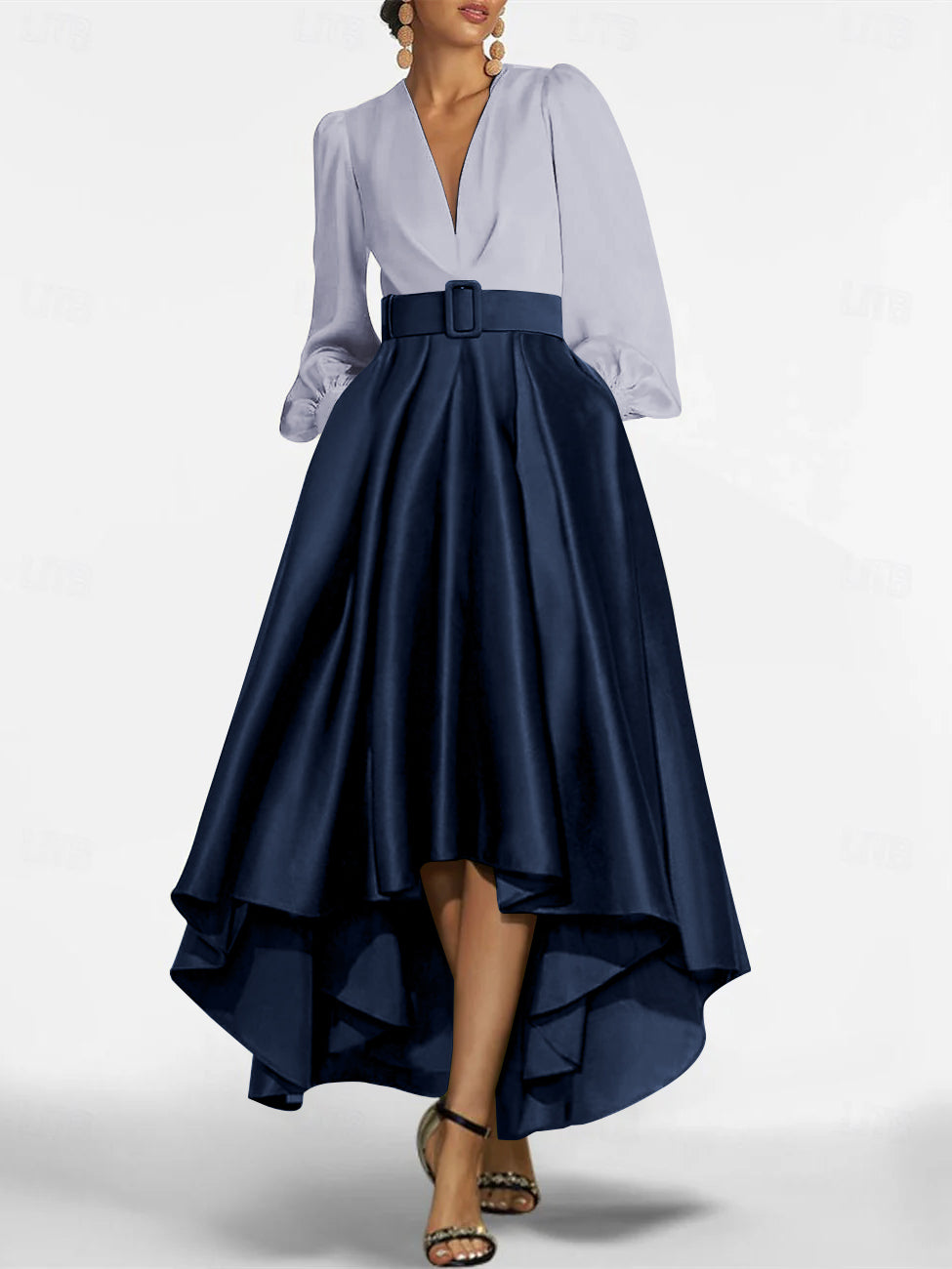 A-Line/Princess V-Neck Asymmetrical Mother Of The Bride Dresses With Belt