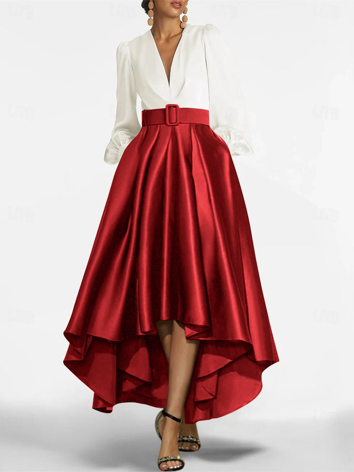 A-Line/Princess V-Neck Asymmetrical Mother Of The Bride Dresses With Belt