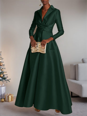 A-Line/Princess Asymmetrical Long Sleeves Evening Dresses