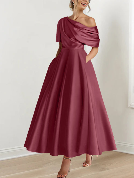 a line mother of the bride gown in cinnamon rose