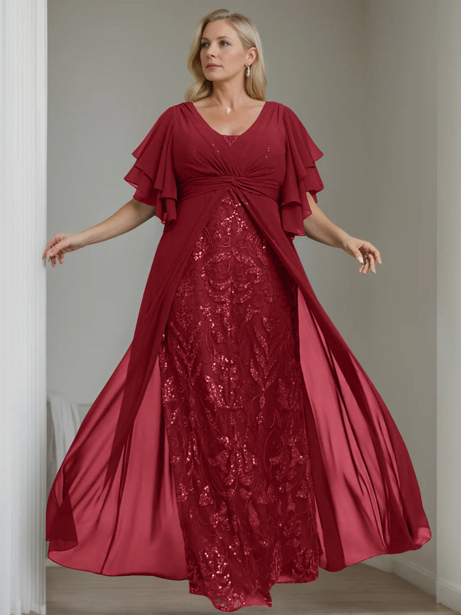 Plus Size Mother of the Bride Dresses in Burgundy