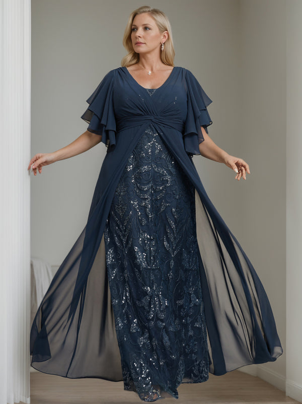 Plus Size Mother of the Bride Dresses in navy blue