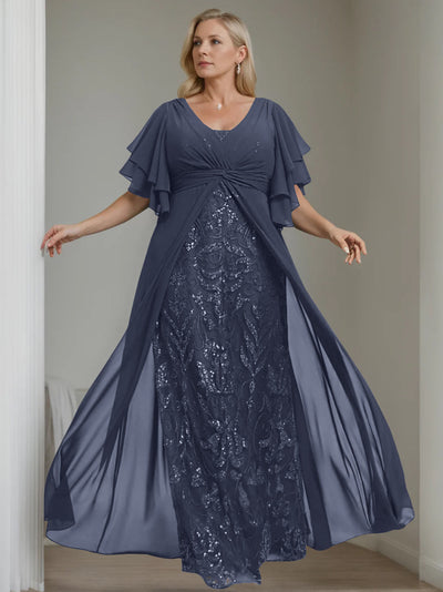 Cicinia Stormy Mother Of The Bride Dress Plus Size Short Chiffon Knee Length A-line main image 1
