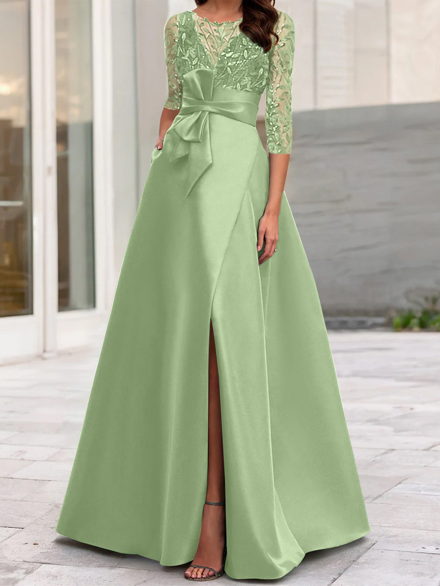 Lace Mother of The Bride Dresses Wine Red 2026 Women's A-Line Illusion Neck 3/4 Sleeves Floor-Length Wedding Party Formal Evening Gowns, Wine Red Lace Mother of The Bride Dresses Wine Red 2026 Women's A-Line Illusion Neck 3/4 Sleeves Floor-Length Wedding Party Formal Evening Gowns, Wine Red