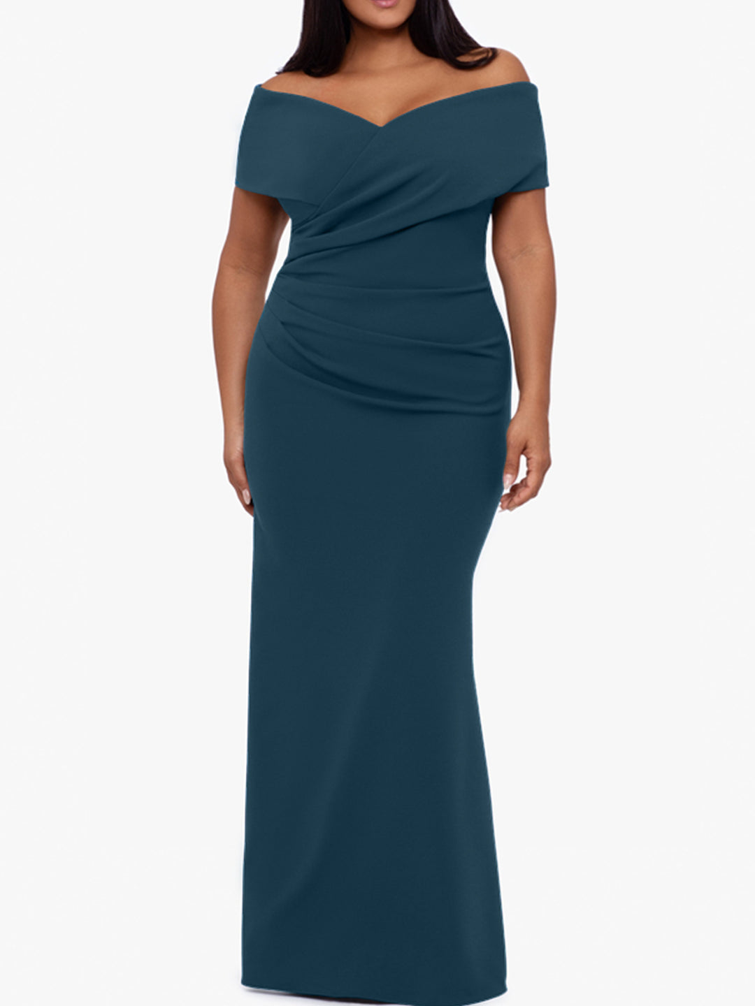 Trumpet/Mermaid Off-the-Shoulder Sleeveless Floor-Length Plus Size Mother Of The Bride Dresses