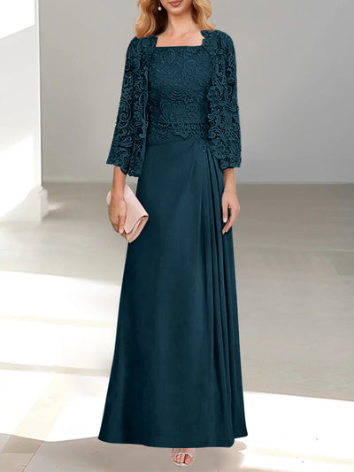 midi dress for garden party – Grandeur Grove Color:Nebula Green/Black category-occasion-dresses Little Black Bubble Long