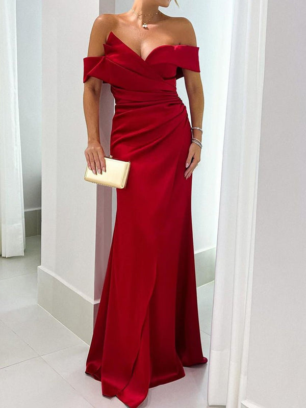 Mermaid/Trumpet Sweetheart Sleeveless Floor-Length Mother of the Bride Dresses with Pure Color