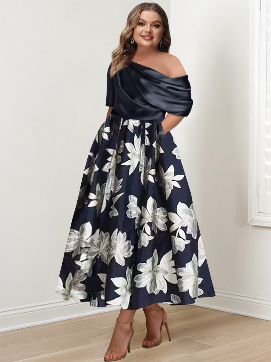 flower a line dress Andrea & Leo Couture A1133 Floral Print Prom Puff Sleeve Sheer Corset Formal Gown 16 / Multi line Design A Line 3D Flower Floral