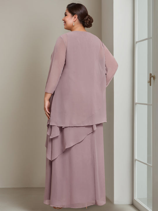 A-Line/Princess  Lace Scoop Neck Plus Size Dresses main image 1