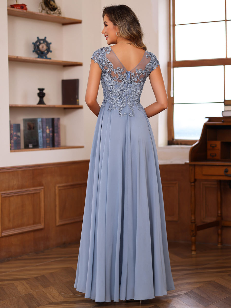 A-Line/Princess Scoop Short Sleeves Ankle-Length Maternity Dresses with Sash main image 0