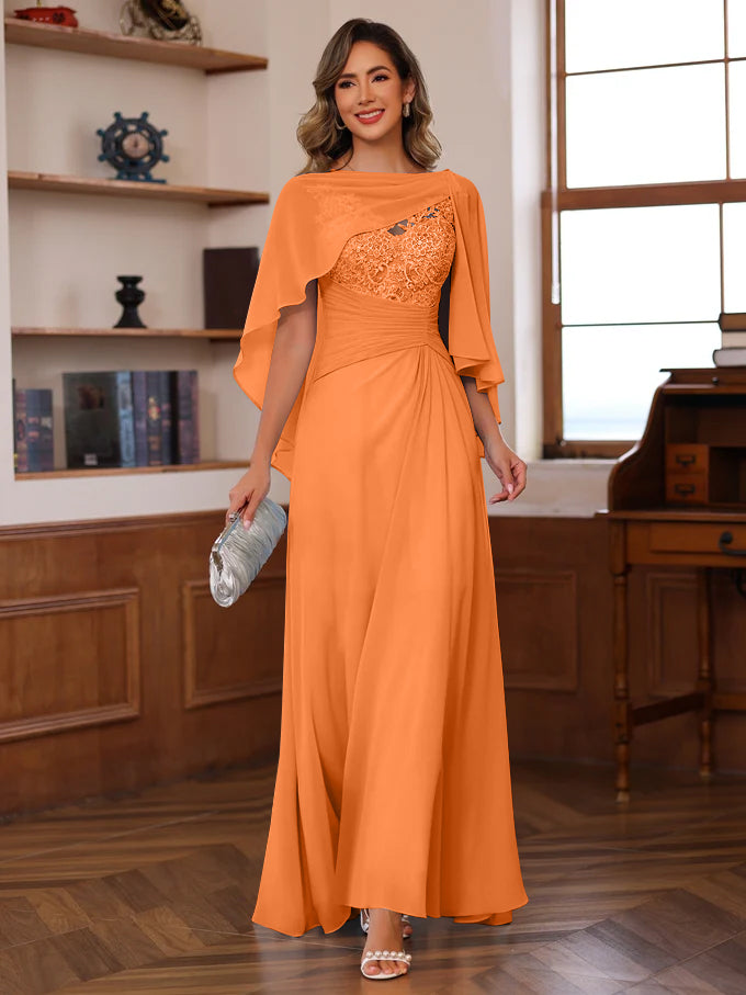 A-Line/Princess V-Neck 2 Pics Floor-Length Mother of the Bride