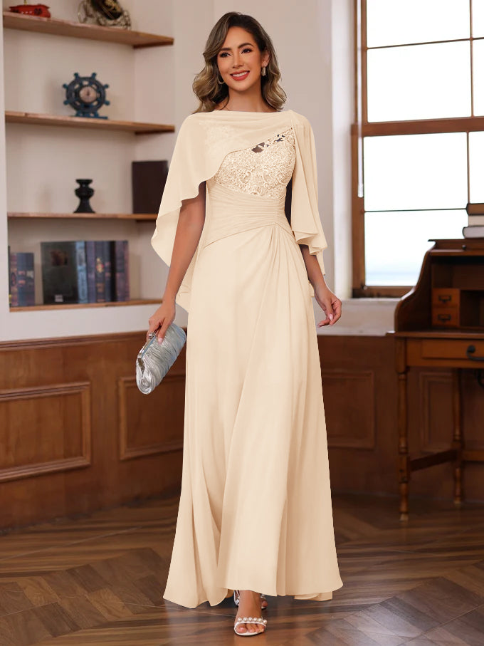 A-Line/Princess V-Neck 2 Pics Floor-Length Mother of the Bride