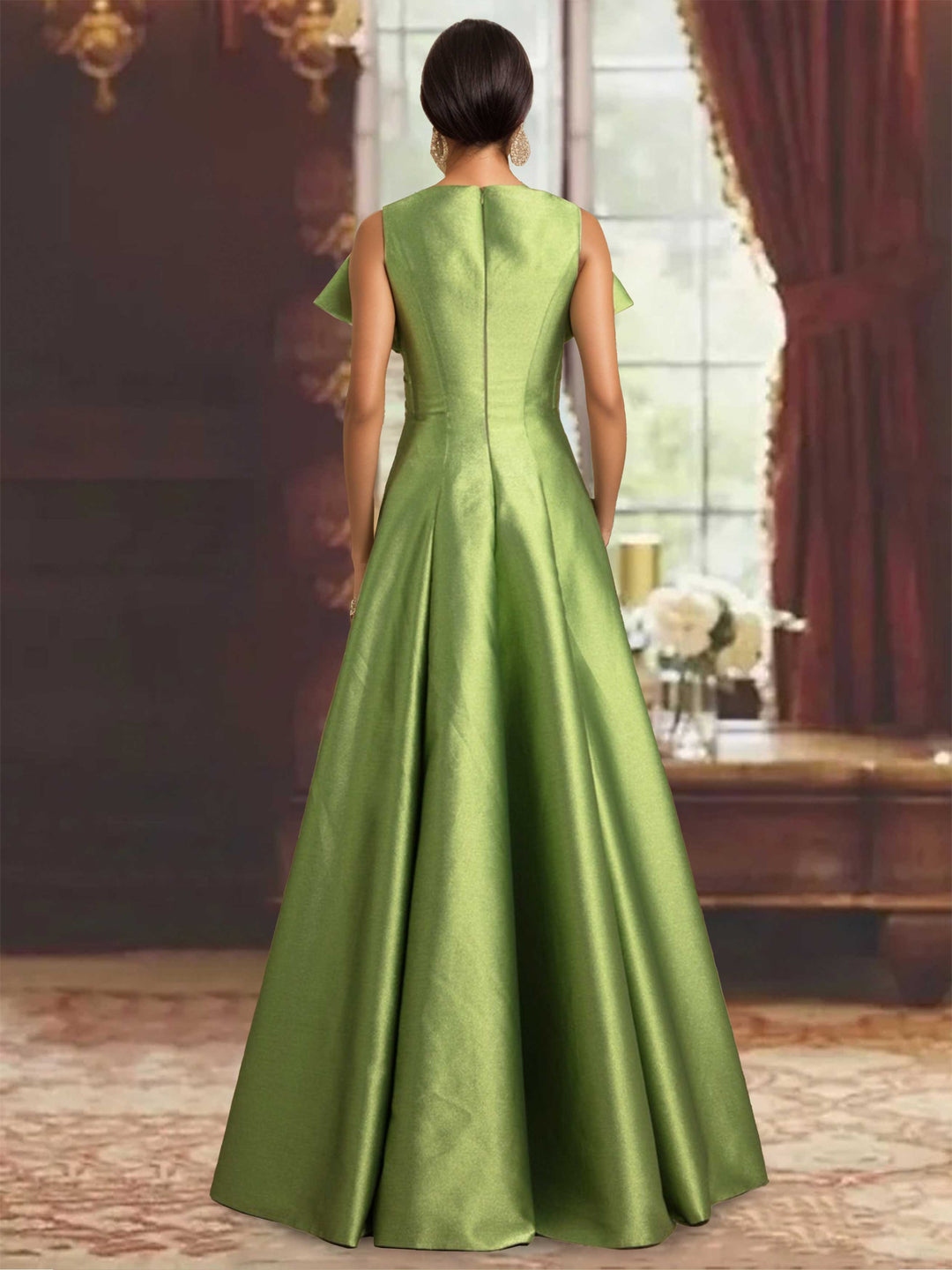 A-Line/Princess V-Neck Sleeveless Unique Mother Of The Bride Dresses with Ruffles