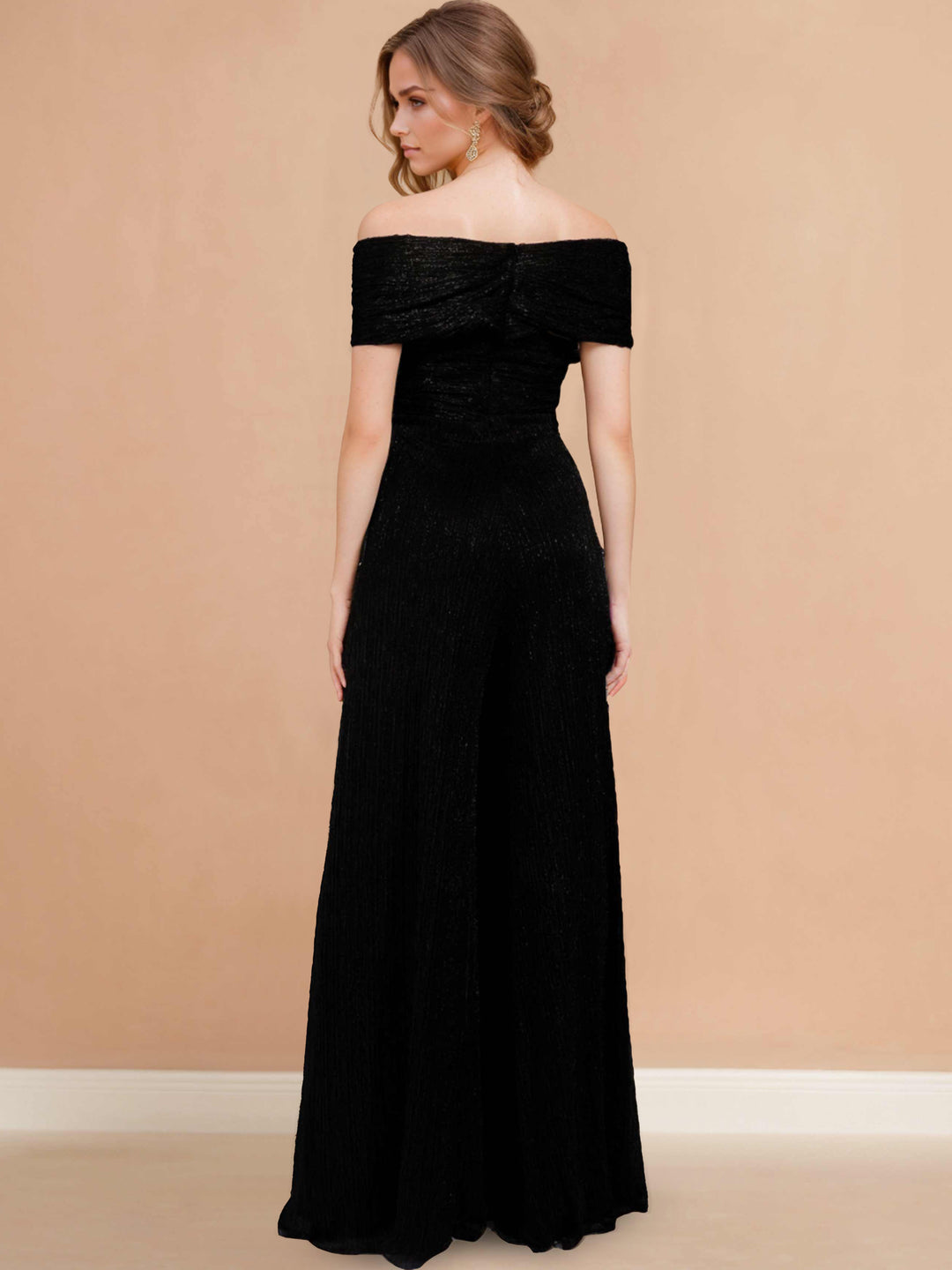 Crinkle Chiffon Strapless Floor-Length Mother of The Jumpsuit