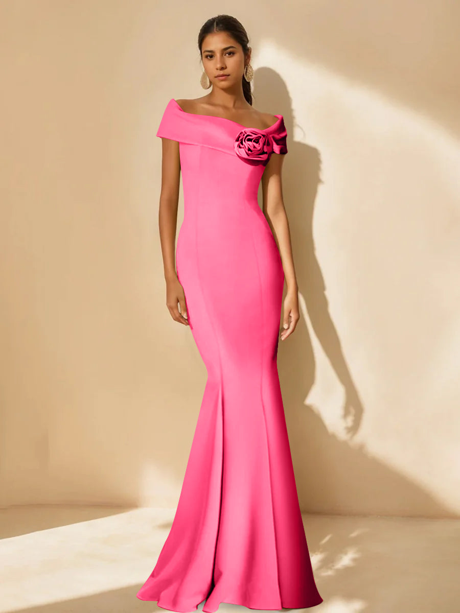 minimalist mother of the bride dress Minimalist Off-the-Shoulder Mother of the Bride Dresses in Trumpet/Mer Dressystars