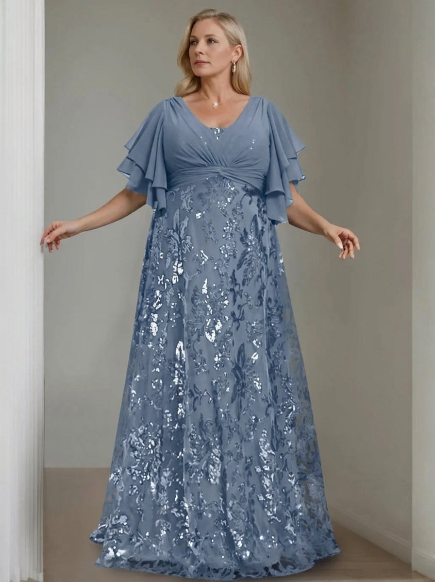 dusty blue plus size mother of the bride dresses Blue Plus Size Glamlora