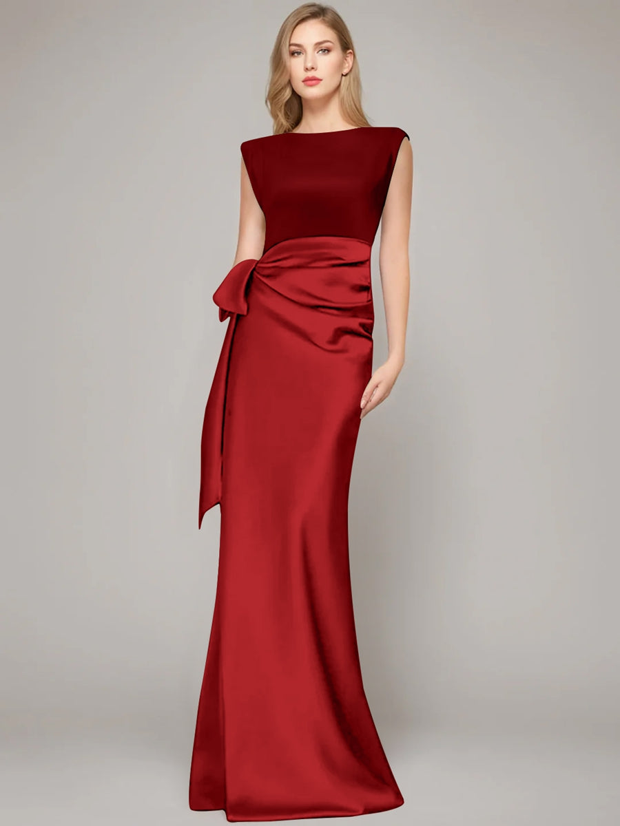 Sheath/Column Scoop Sleeveless Ankle-Length Mother of the Bride Dresses with Ruffles & Lace main image 1