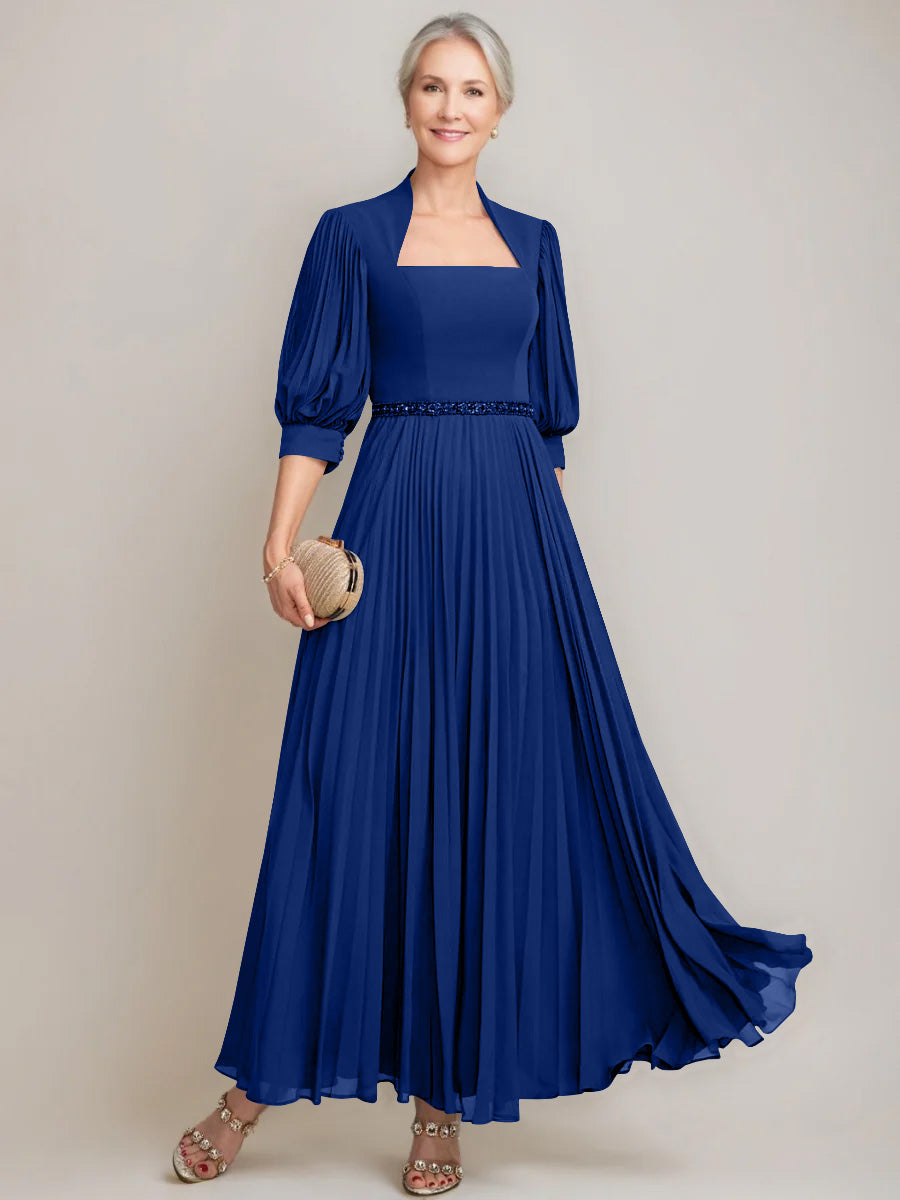 royal blue ankle length dress Ruffle Detail Poplin Fit and Flare Ankle Length Dress - Blue Danube