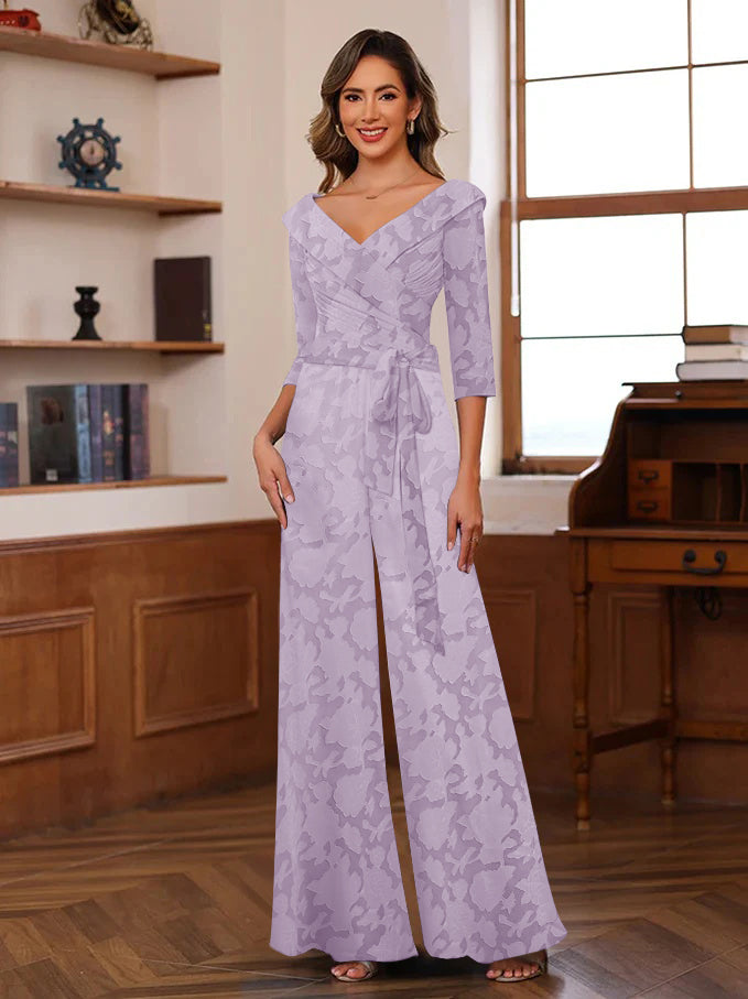 V Neck Quarter Length Jumpsuit V-Neck Core Jumpsuit