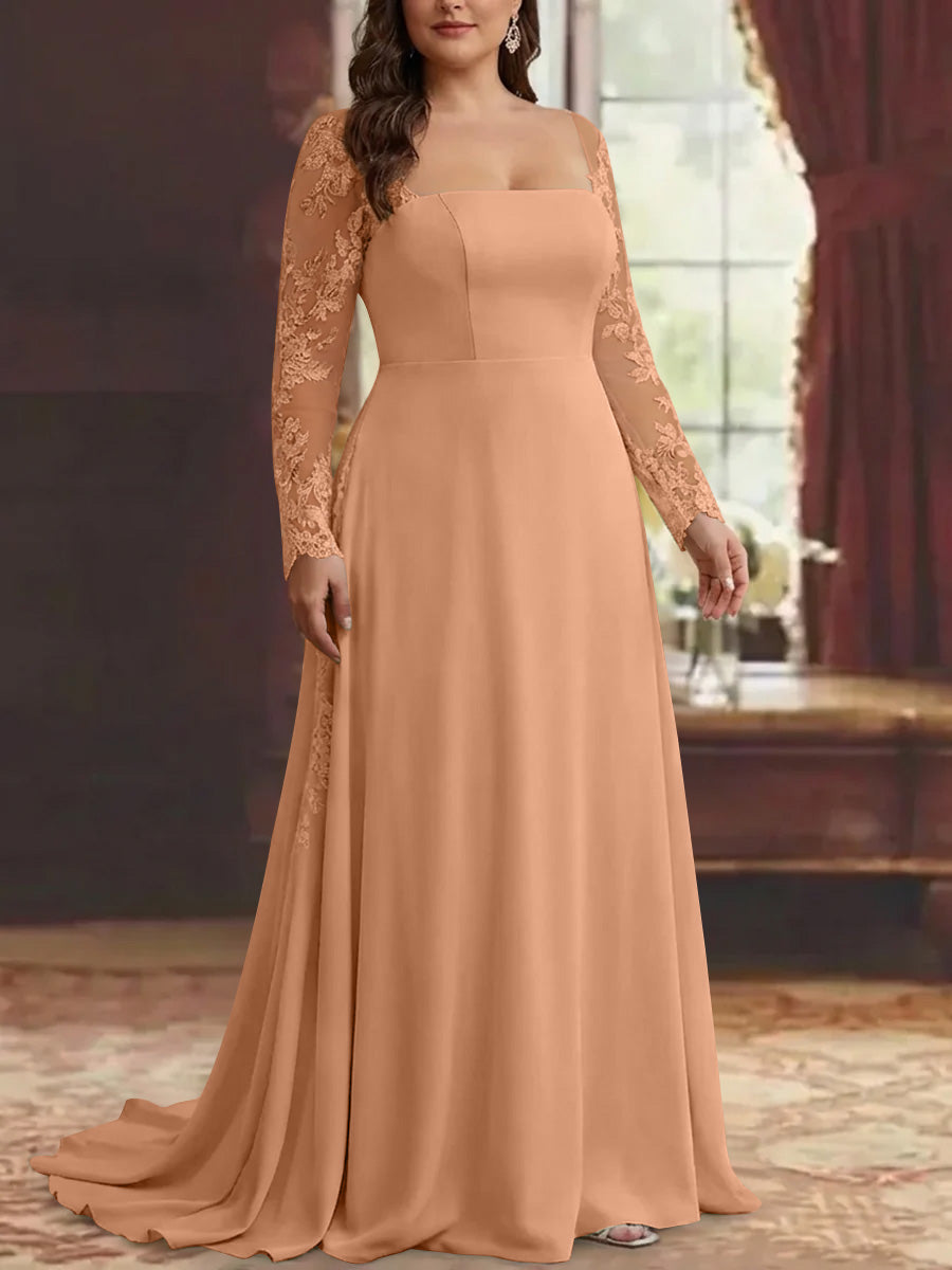 coral lace mother of the bride dress Blushing Pink 2026 Long Mother of the Bride Dress Short Sleeves Scoop