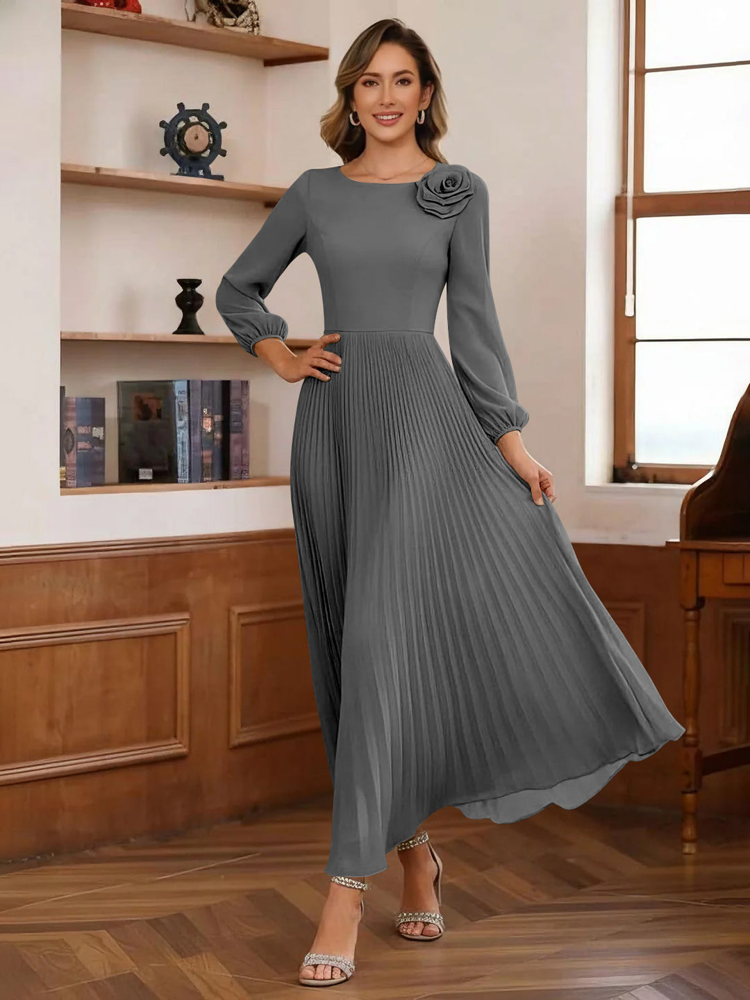 mother of the groom dresses charcoal grey Long Formal A Line Mother of the Bride Dress
