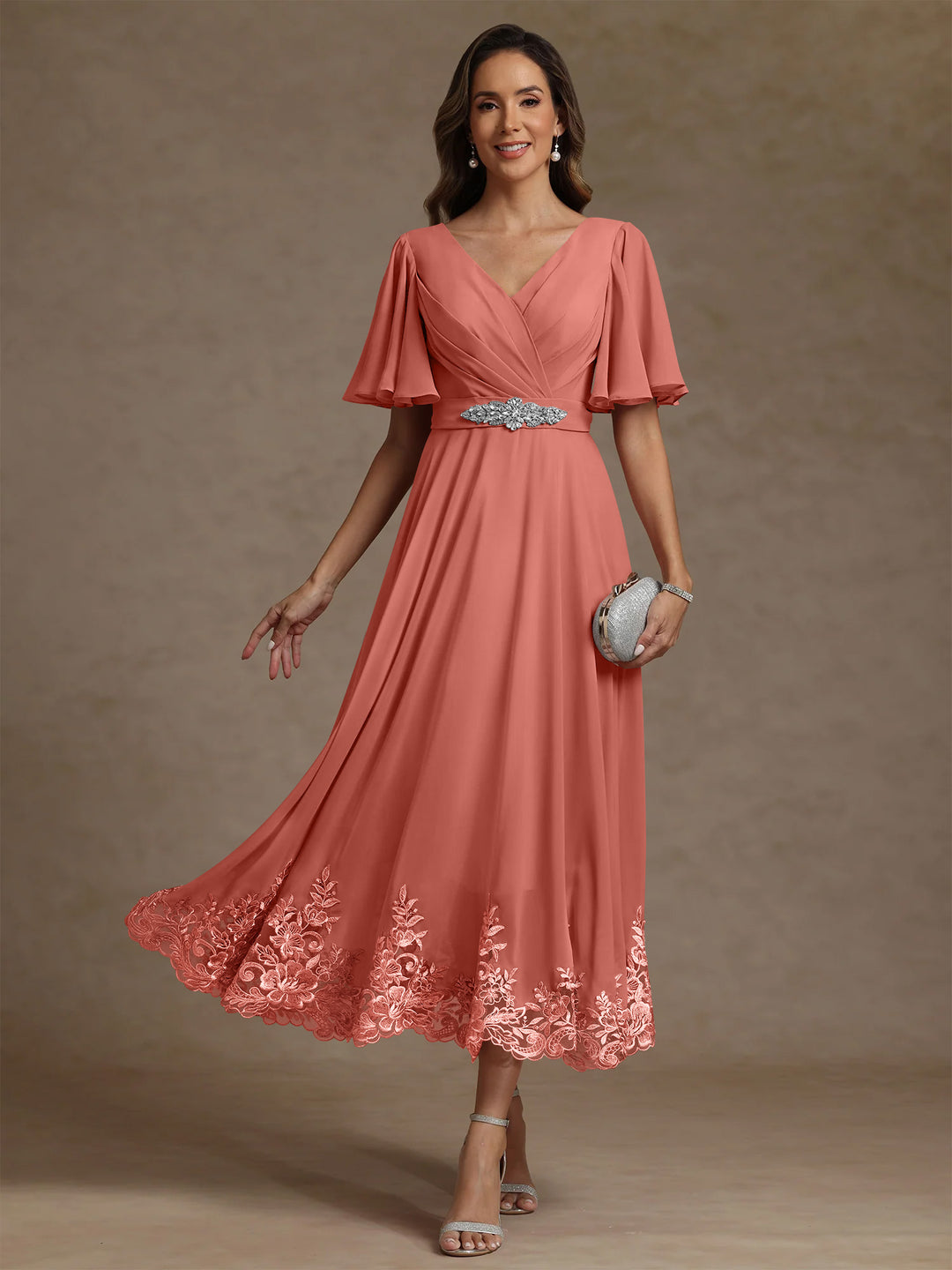 mother of the bride dresses short length Jovani 39427 A Line Short Mother of the Bride Lace Tea Length Dress