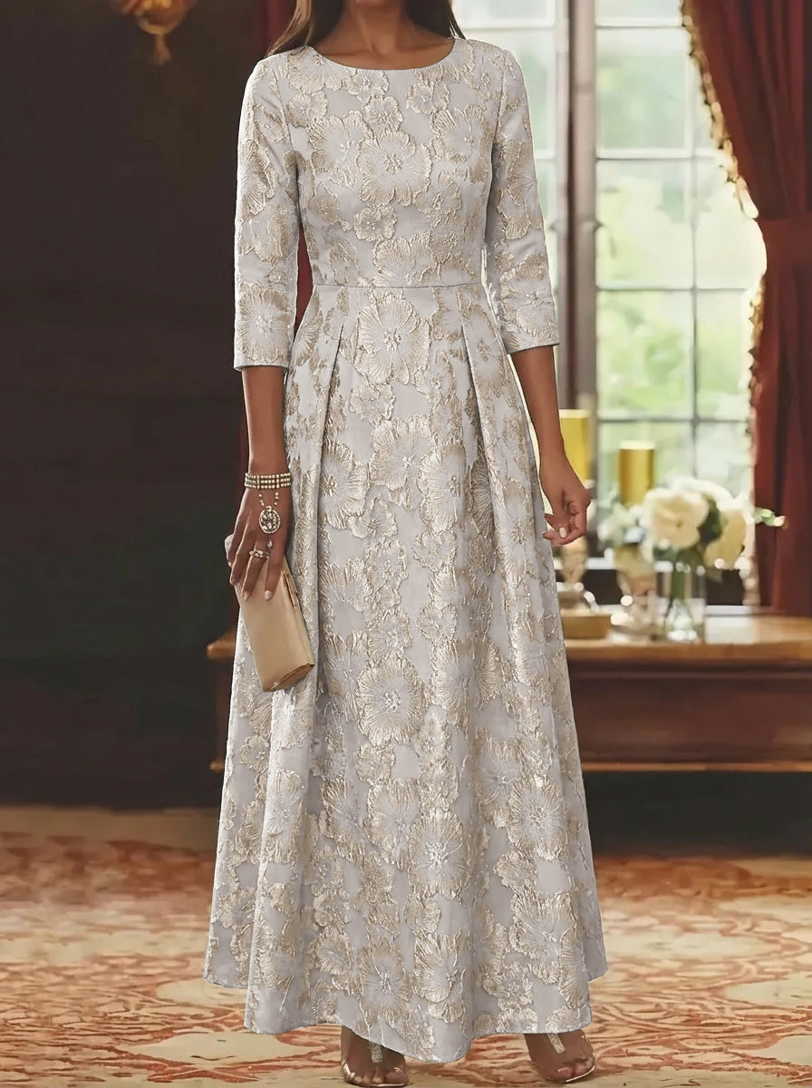 spring floral mother of the bride dress with sleeves