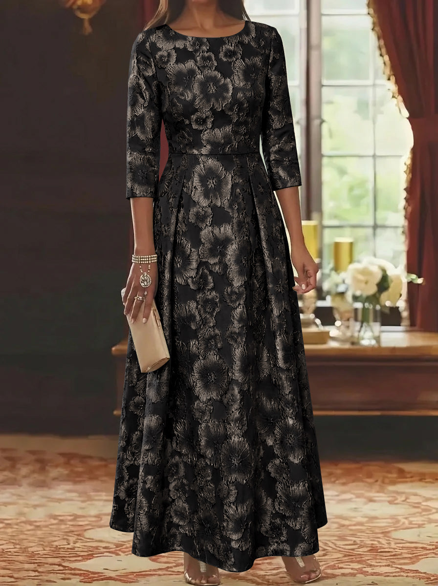 spring floral mother of the bride dress with sleeves