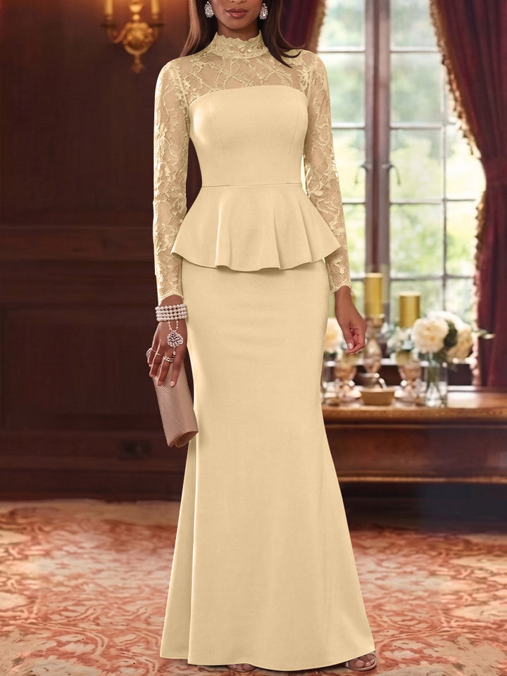 A-Line/Princess Half Sleeves Ankle Length Rose Lace Applique Mother Of The Bride Dresses  & Groom With Pockets