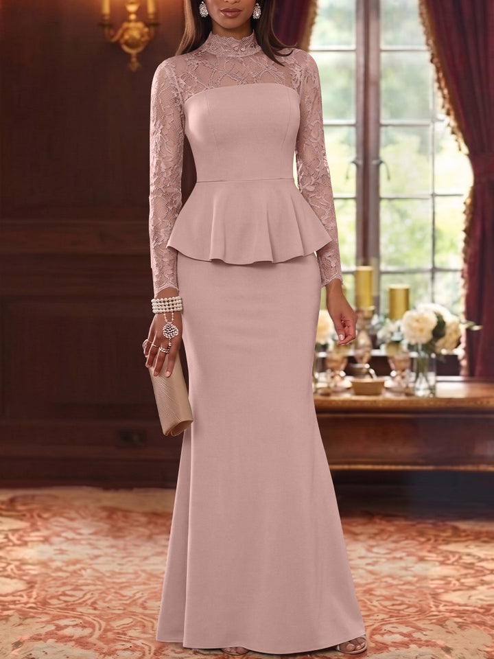 A-Line/Princess Half Sleeves Ankle Length Rose Lace Applique Mother Of The Bride Dresses  & Groom With Pockets