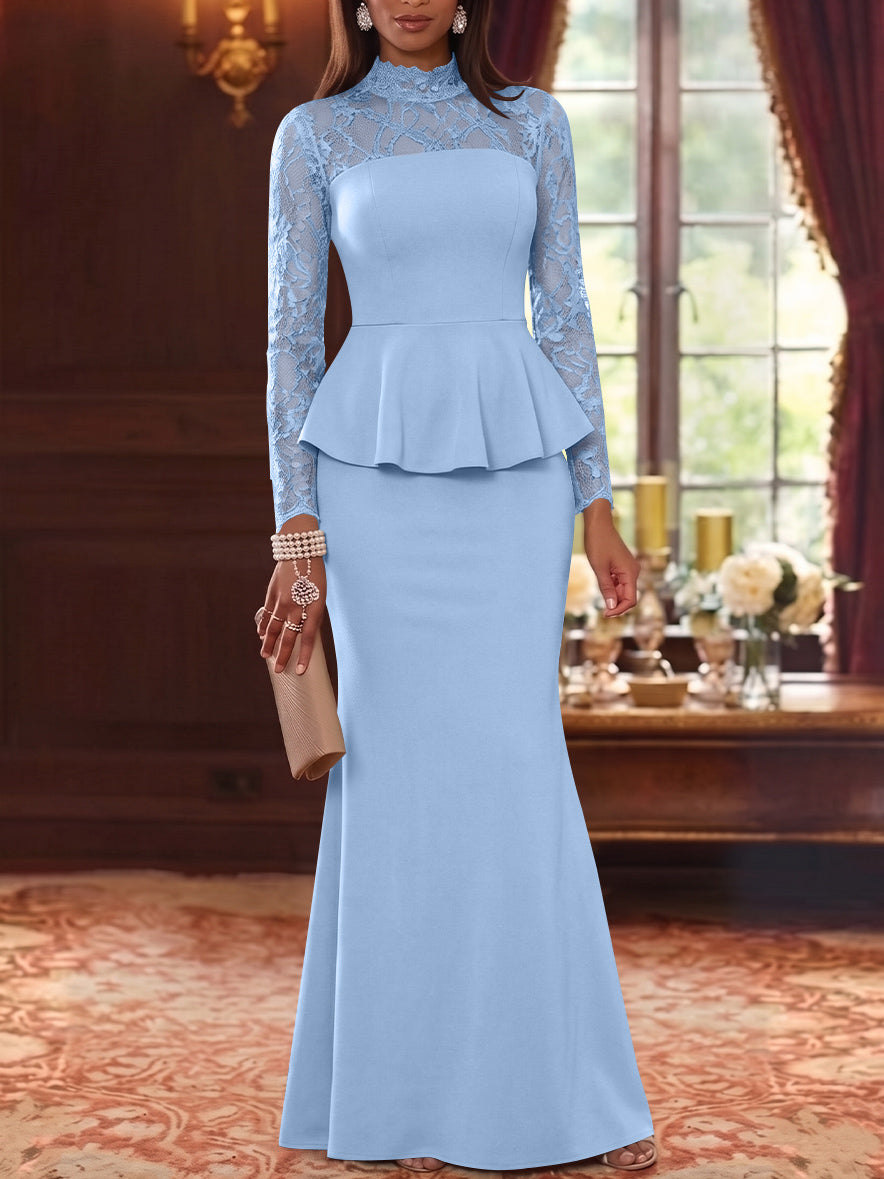 A-Line/Princess Half Sleeves Ankle Length Rose Lace Applique Mother Of The Bride Dresses  & Groom With Pockets