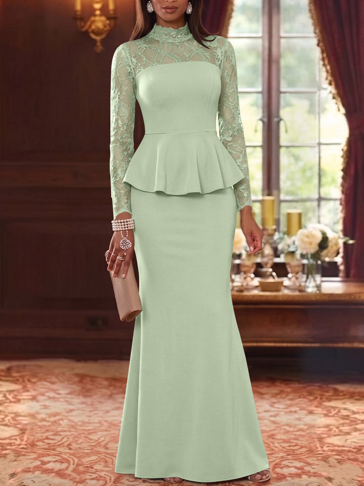 A-Line/Princess Half Sleeves Ankle Length Rose Lace Applique Mother Of The Bride Dresses  & Groom With Pockets