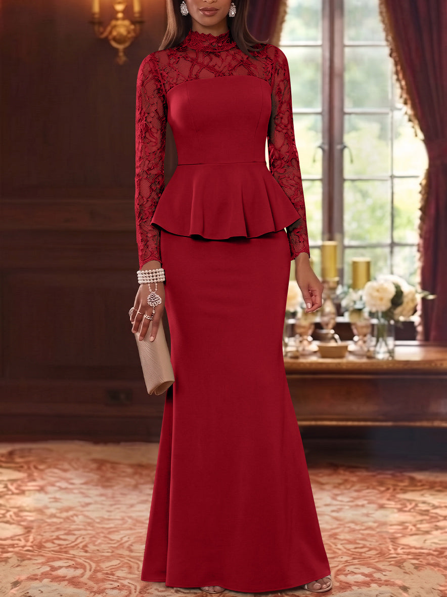 A-Line/Princess Half Sleeves Ankle Length Rose Lace Applique Mother Of The Bride Dresses  & Groom With Pockets