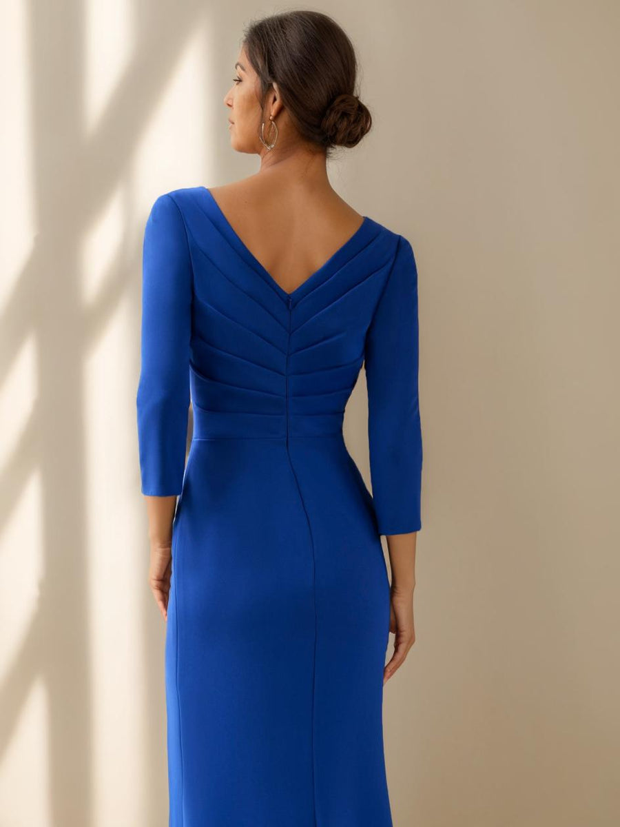 Sheath/Column 3/4 Length Sleeves Floor-Length Mother of the Bride Dresses