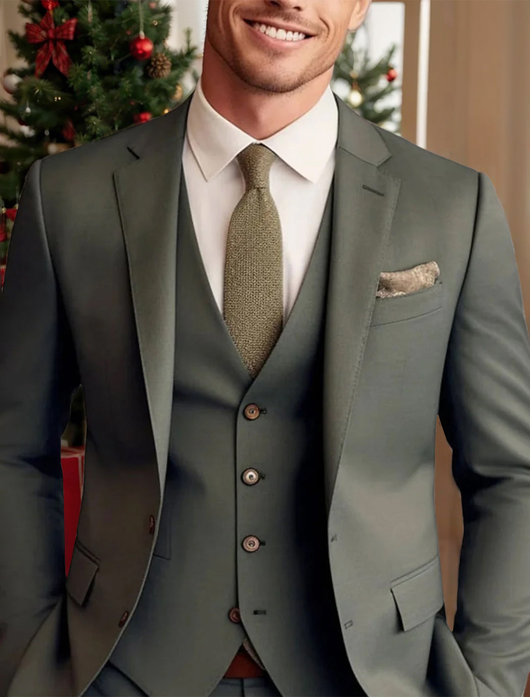 Green Red Blue Yellow Men's Tailored 3 Pieces Solid Colored Fit Single - Mondressy Green Red Blue Yellow Men's Tailored 3 Pieces Solid Colored Fit Single - Mondressy