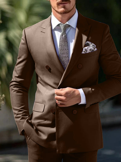 Men's Wedding Formal WorkWear Tailored Fit Double Breasted Six-buttons Party Evening Suits 2 Piece