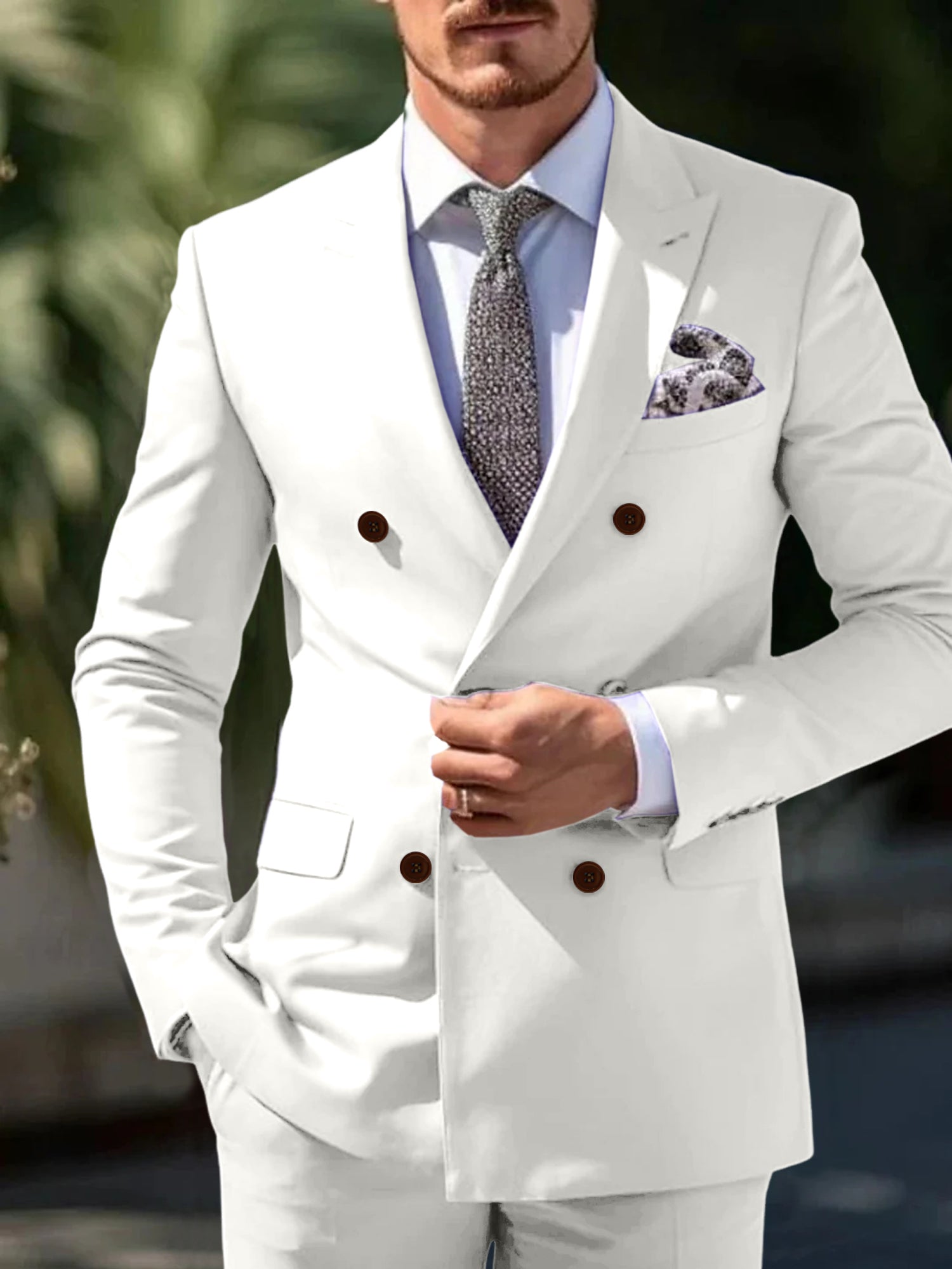 Men's Standard Fit Double Breasted Six-buttons 2 Pieces Wedding Suits main image 1