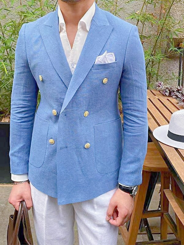 Men's Tailored Fit Single Breasted Two-buttons Blazer Jacket