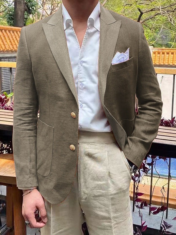 Men's Tailored Fit Single Breasted Two-buttons Blazer Jacket