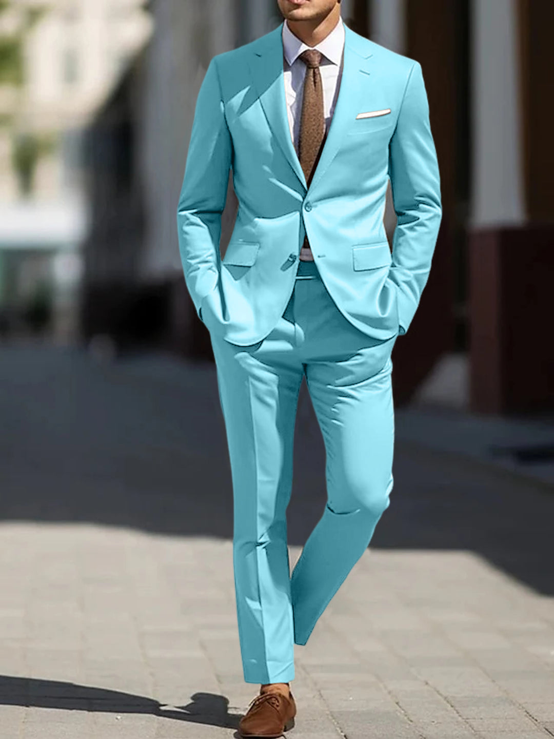 Men's Tailored Fit Single Breasted Two-buttons 2 Pieces Wedding Suits